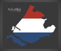 Zuid-Holland Netherlands map with Dutch national flag Royalty Free Stock Photo