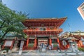 Zuishin-mon, irimoya style main gate built with cypress wood at Kanda Myojin or Kanda Jinja.