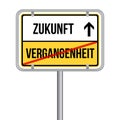 Zukunft statt Vergangenheit Schild - Isoliert Vektor Eps10. Royalty Free Stock Photo