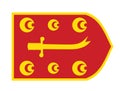 Zulfikar flag vector illustration isolated. Ottoman symbol