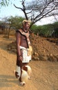Zulu warrior at the Great Kraal in Shakaland Zulu Village, Soth Africa