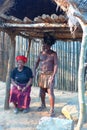 Zulu warrior with his wife in Shakaland Zulu Village, South Africa