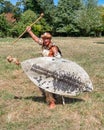 Zulu Warrior from 1800s, Spetchley Park, Worcestershire, England. Royalty Free Stock Photo