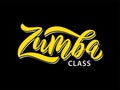 Zumba class fitness text. Calligraphy word banner design. Aerobic fitness. Vector Illustration