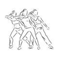 Zumba dancers illustration . Zumba, Zumba dancers, fitness, dancer, vector sketch illustration