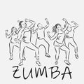 Zumba dancers illustration . Zumba, Zumba dancers, fitness, dancer, vector sketch illustration