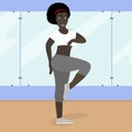 Zumba fitness girl african american in classroom