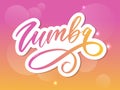 Zumba letter lettering calligraphy dance vector brush