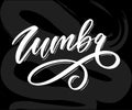 Zumba letter lettering calligraphy dance vector brush
