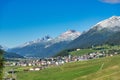 Zuoz village in the Engadine valley in summer Royalty Free Stock Photo