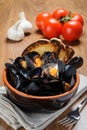 Zuppa di cozze - Impepata di Cozze - mussel soup Royalty Free Stock Photo