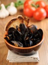 Zuppa di cozze - Impepata di Cozze - mussel soup Royalty Free Stock Photo