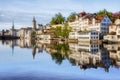 Zurich city`s historical Old town on Limmat river, Switzerland Royalty Free Stock Photo