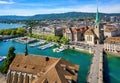 Zurich city and lake view, Switzerland Royalty Free Stock Photo