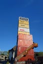 11-08-2023 Zurich city Switzerland. Freitag shipping container shop tower. Sunny summer day, low angle view,