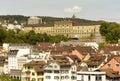 Zurich cityscape from Lindenhof with Swiss Federal Institute of Royalty Free Stock Photo