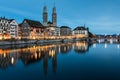 Zurich cityscape - nightshot Royalty Free Stock Photo