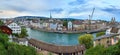 Zurich cityscape river panorama Royalty Free Stock Photo