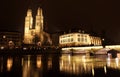 Zurich downtown at night, Switzerland Royalty Free Stock Photo