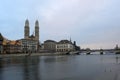 Zurich with Grossmunster cathedral
