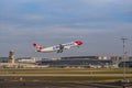 Edelweiss Airbus A340 is departing Zurich Airport