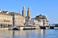 Zurich. Limmat river embankment Royalty Free Stock Photo