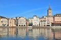 Zurich. Limmat river embankment Royalty Free Stock Photo