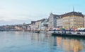 Zurich Limmat River and historic architecture Royalty Free Stock Photo