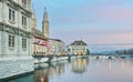 Zurich Limmat River and historic architecture Royalty Free Stock Photo