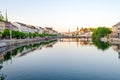 Zurich, old town and Limmat river at sunrise Royalty Free Stock Photo