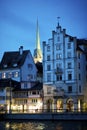 Zurich sightseeing old town at night