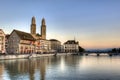 Zurich sightseeing old town at sunset