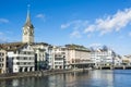 Zurich at river Limmat Royalty Free Stock Photo