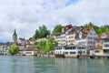 Zurich. River Limmat embankment Royalty Free Stock Photo