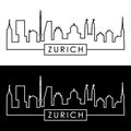 Zurich skyline. Linear style.