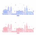 Zurich skyline Switzerland city buildings vector