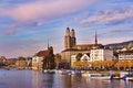 Zurich at the sunset Royalty Free Stock Photo