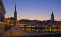 Zurich sightseeing old town with cathedral and church Royalty Free Stock Photo