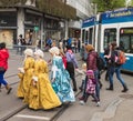 Participants of children`s spring parade in Zurich, Switzerland Royalty Free Stock Photo