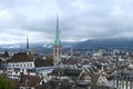 Zurich, Switzerland, City view, Imperial Abbey of Fraumunster Royalty Free Stock Photo