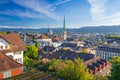 Zurich, Switzerland Cityscape with Church Steeples Royalty Free Stock Photo