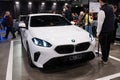 09-11-2024 Zurich, Switzerland. F70 code name BMW 1 Series small hatchback car at the Zurich Auto Salon