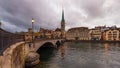 Zurich, Switzerland Historic Cityscape on the Limmat River