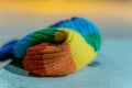 Rainbow wool hat Royalty Free Stock Photo