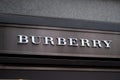 Burberry logo at the brand store facade