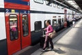 Zurich, Switzerland - June 03, 2017: People near the train on Z Royalty Free Stock Photo