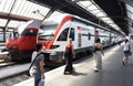 Zurich, Switzerland - June 03, 2017: People near the train on Z Royalty Free Stock Photo