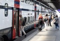 Zurich, Switzerland - June 03, 2017: People near the train on Z Royalty Free Stock Photo