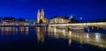 ZURICH, SWITZERLAND - MAY 22 : Panoramic view of historic Zurich Royalty Free Stock Photo