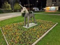 Zurich Switzerland night scenery unicorn in the park Royalty Free Stock Photo